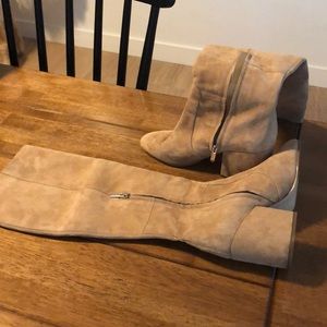 Tall Beige Suede Boots size 8.5